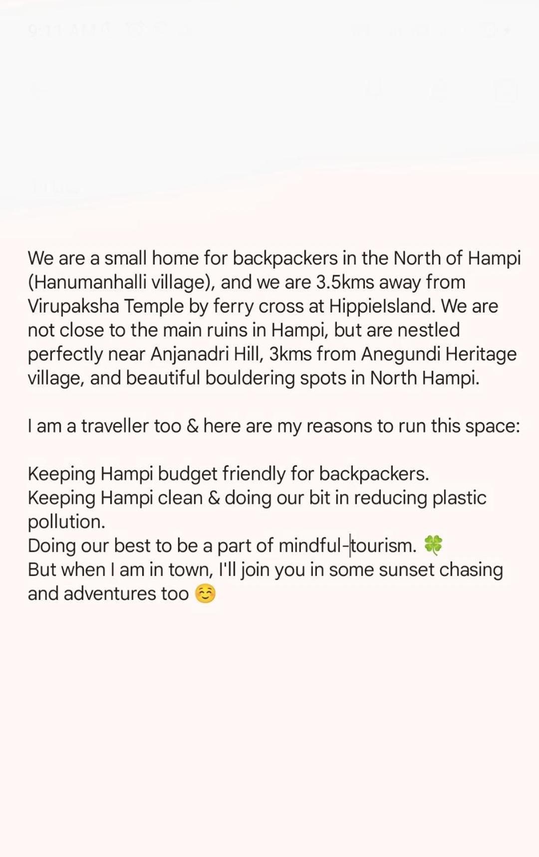 Hearthspace Hampi - Small Home, A Low-Impact Backpackers Hostel Hampi